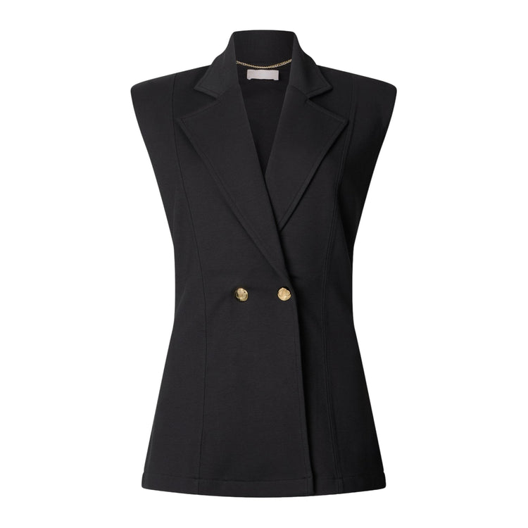Gilet da Donna nero con spalline imbottite