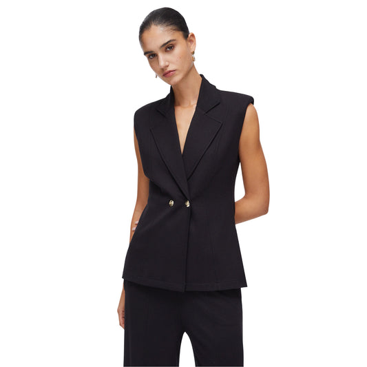 Gilet da Donna nero con spalline imbottite