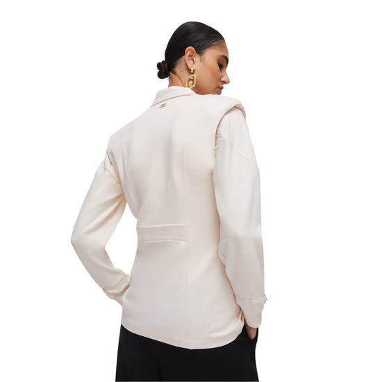 Gilet da Donna panna con spalline imbottite retro