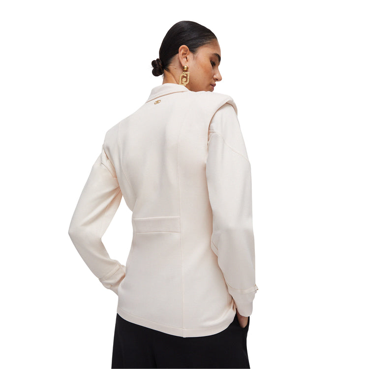 Gilet da Donna panna con spalline imbottite retro