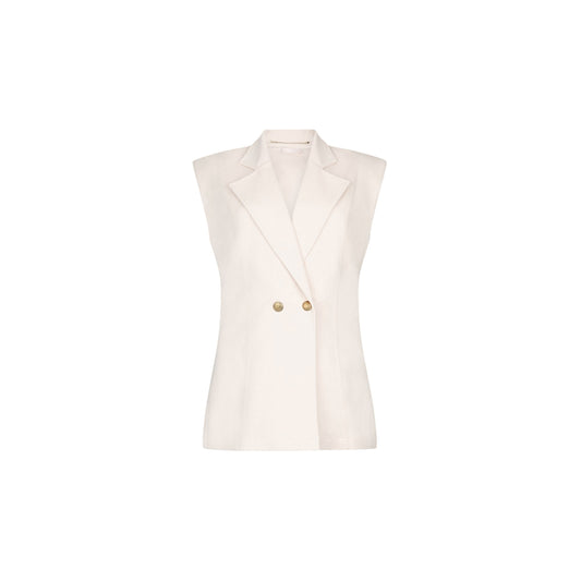 Gilet da Donna panna con spalline imbottite