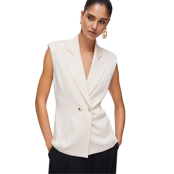 Gilet da Donna panna con spalline imbottite