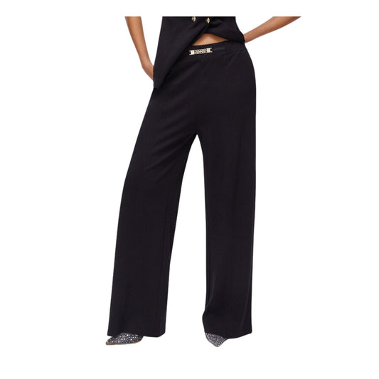 Pantaloni Donna in jersey con spacchetti Nero