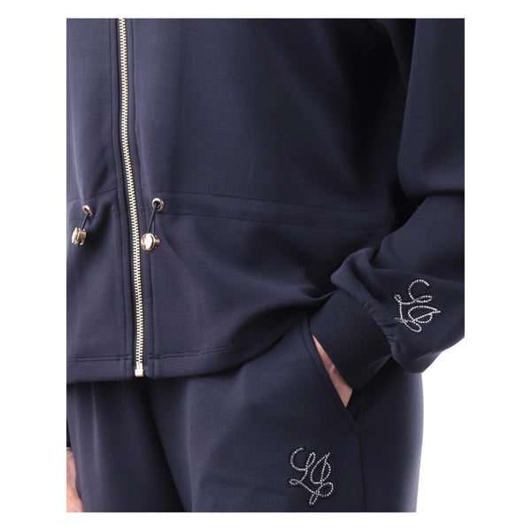 Felpa con zip blu da Donna 