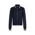 Felpa Donna Blu con colletto a righe e taschino