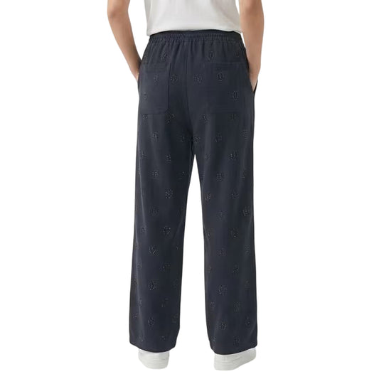 Pantalone Donna con loghi strass nero modella retro