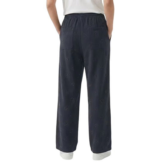 Pantalone Donna con loghi strass nero modella retro