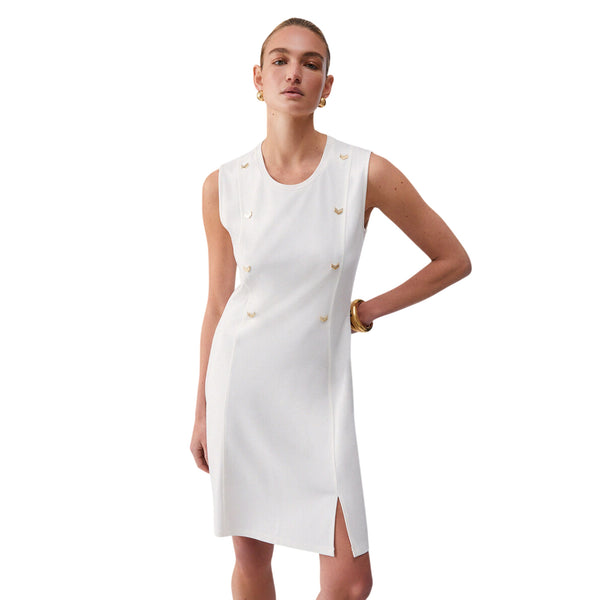 Abito Donna in jersey interlock, con dettagli decorativi