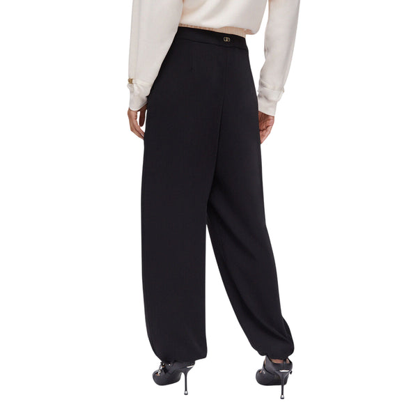 Pantaloni baggy neri con doppio cintone