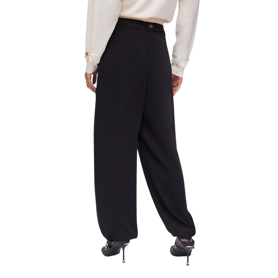 Pantaloni baggy neri con doppio cintone