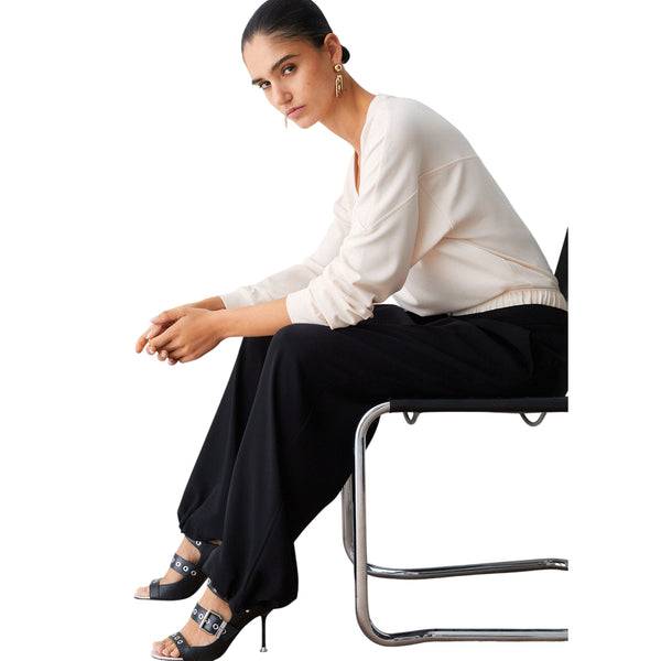 Pantaloni baggy neri con doppio cintone