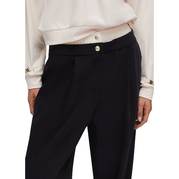 Pantaloni baggy neri con doppio cintone