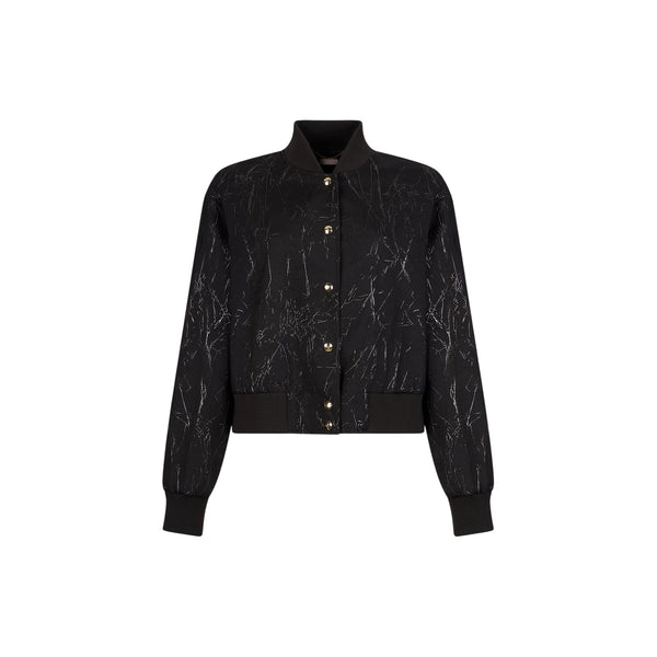Giacca Bomber Donna effetto wrinkle Nero