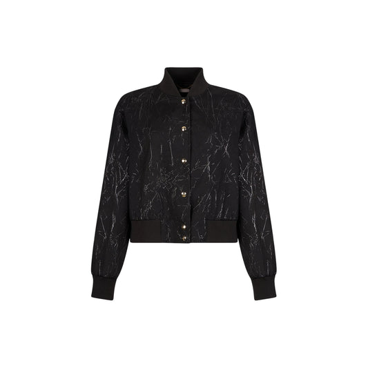 Giacca Bomber Donna effetto wrinkle Nero