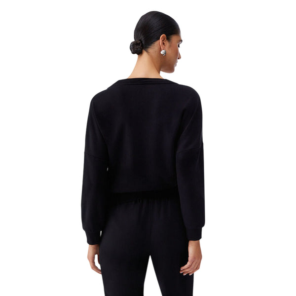 Felpa Donna con applicazioni strass modella retro