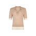 Maglia Donna rigata, con colletto a polo e maniche corte