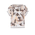 T-shirt forata con stampa floreale toni del marrone 
