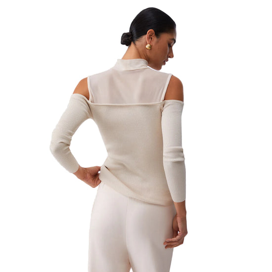 Maglia Donna con inserti in mesh modella retro