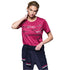 T-shirt Donna con applicazioni strass Fucsia modella frontale