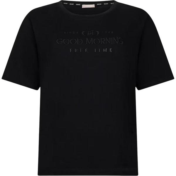 T-shirt Donna, a maniche corte, con scritta decorativa 