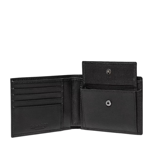  Portafoglio Uomo Bifold con Portamonete Kennebunk Nero interno con tasca aperta