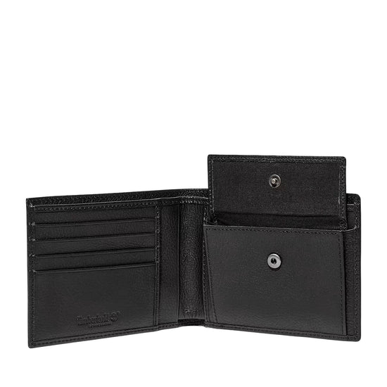  Portafoglio Uomo Bifold con Portamonete Kennebunk Nero interno con tasca aperta