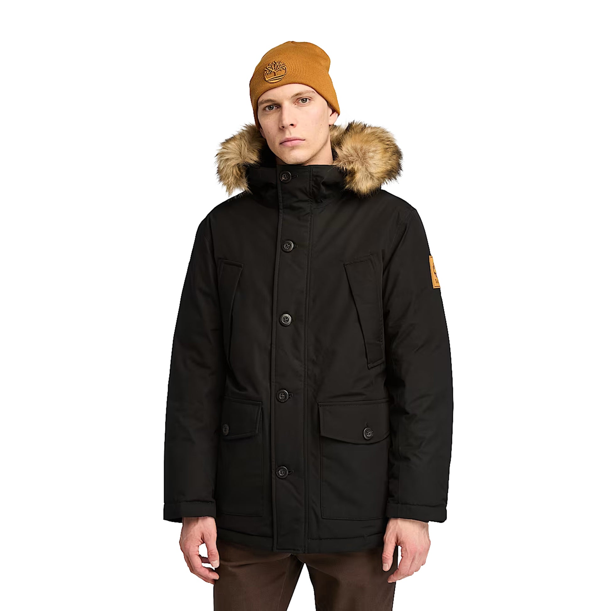 Parka Uomo Scar Ridge Impermeabile Nero modello frontale