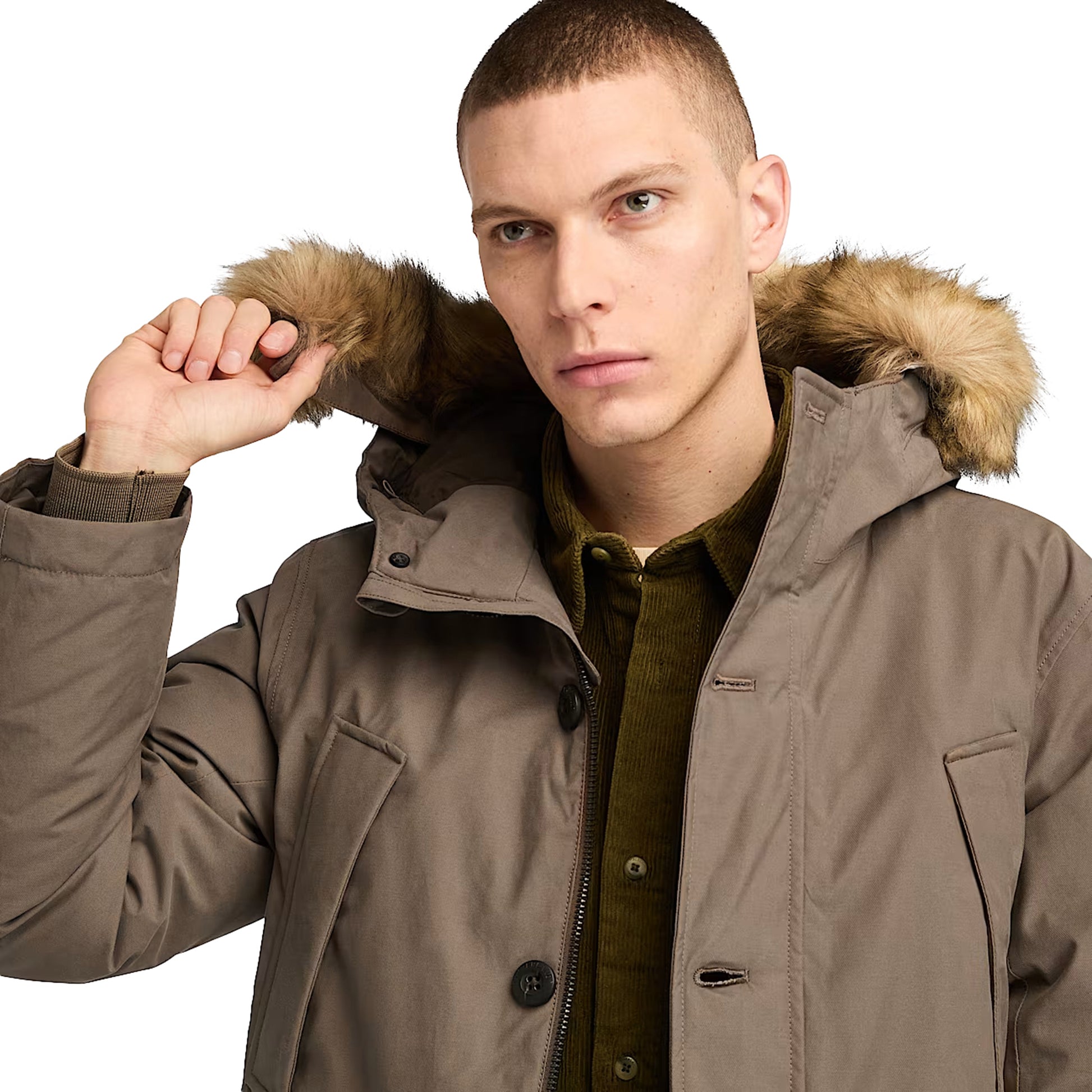 Parka Uomo Scar Ridge Impermeabile Marrone modello frontale ravvicinato