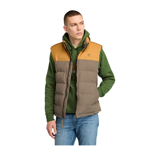 Gilet Uomo Welch Mountain Imbottito  marrone e giallo modello frontale