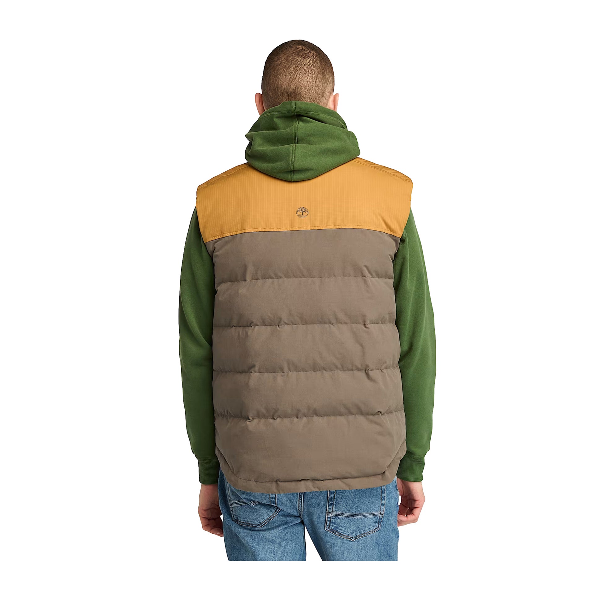 Gilet Uomo Welch Mountain Imbottito  marrone e giallo modello retro