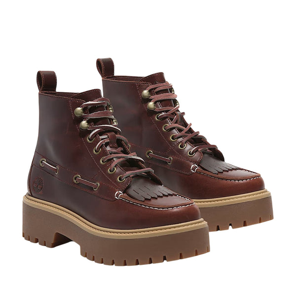 Stivali Donna sfrangiati con plateau Stone Street Bordeaux