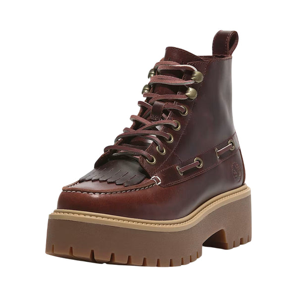 Stivali Donna sfrangiati con plateau Stone Street Bordeaux