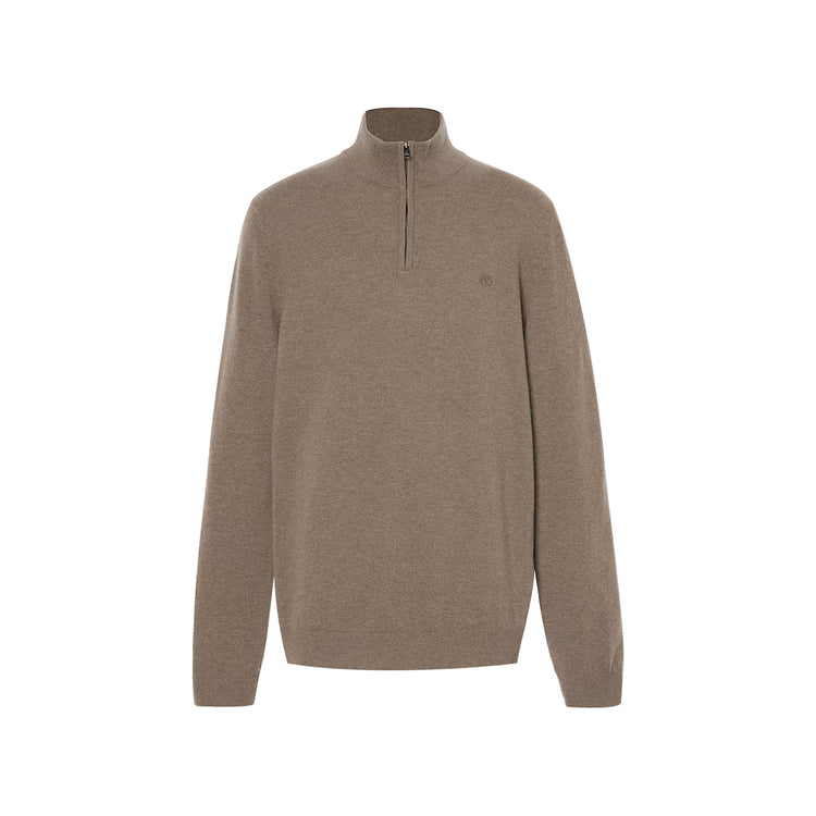 Maglione Uomo con Zip Cohas Brook Marrone