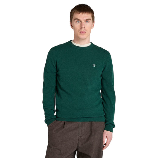Maglione girocollo Uomo in lana Cohas Brook Verde modello frontale
