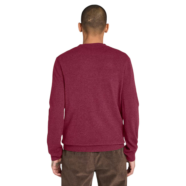 Maglione girocollo Uomo in lana Cohas Brook Bordeaux modello retro