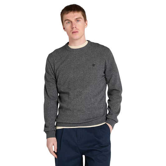 Maglione girocollo Uomo in lana Cohas Brook Grigio modello frontale