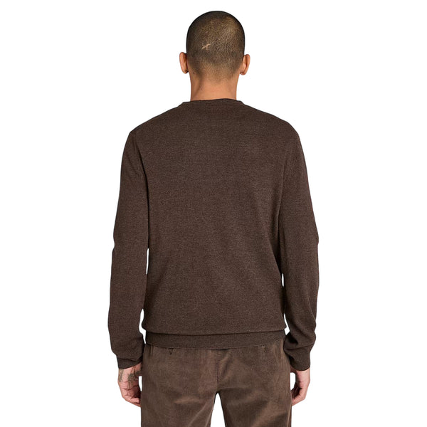 Maglione girocollo Uomo in lana Cohas Brook Marrone modello retro