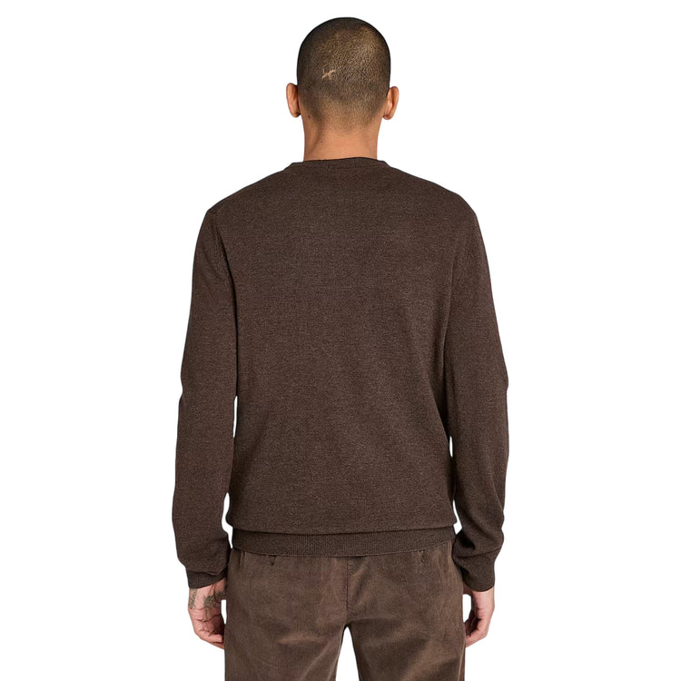 Maglione girocollo Uomo in lana Cohas Brook Marrone modello retro