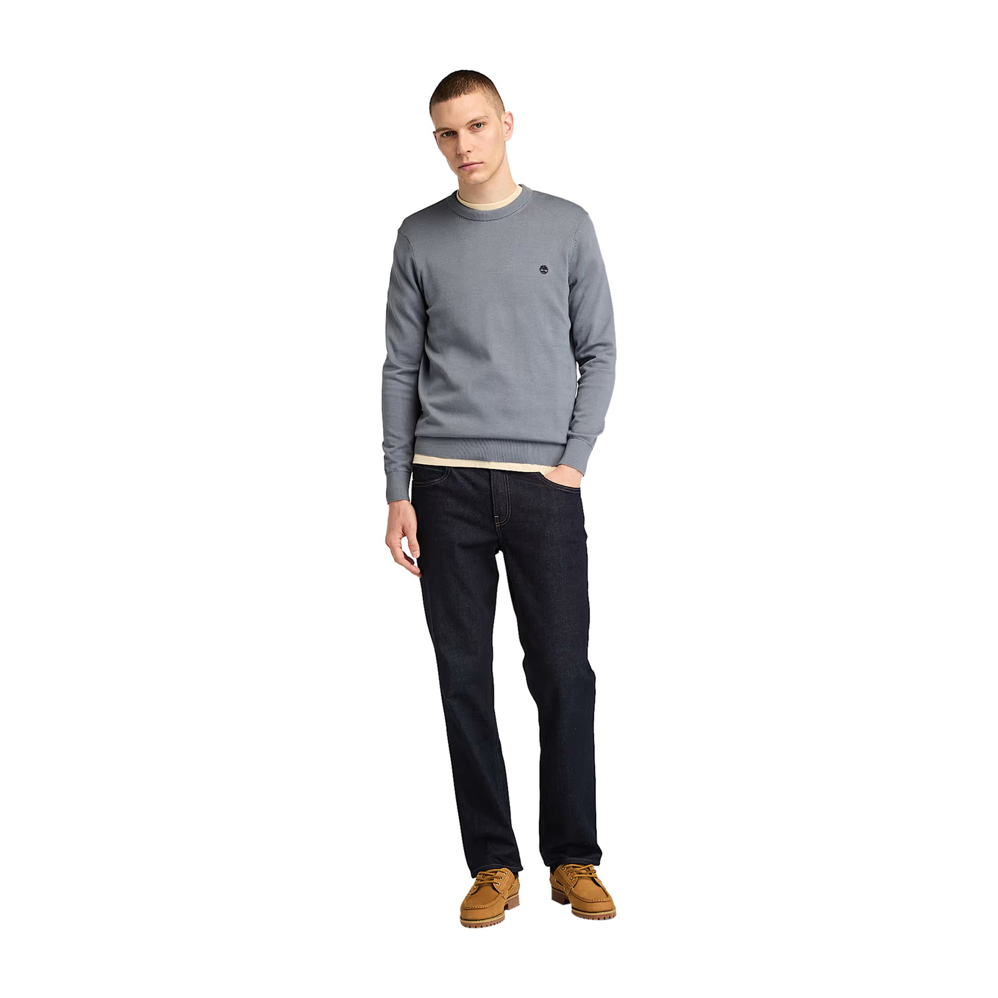 Modello interno frontale con Maglione Uomo Williams River Grigio