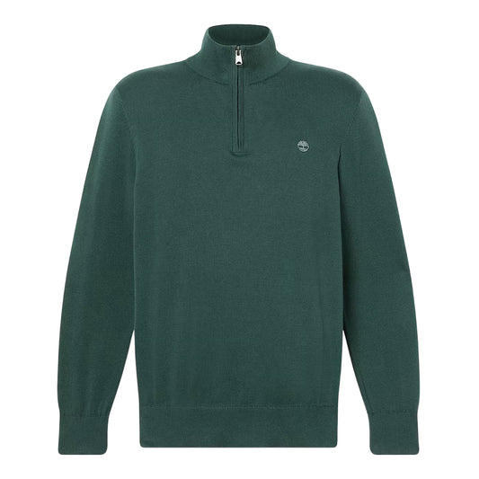 Maglione Uomo con zip 1/4 Williams River Verde