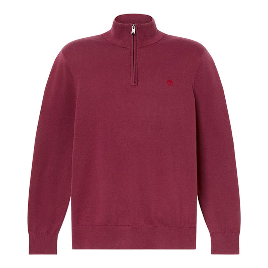 Maglione Uomo con zip 1/4 Williams River Bordeaux