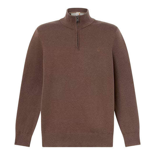 Maglione Uomo con zip 1/4 Williams River Marrone