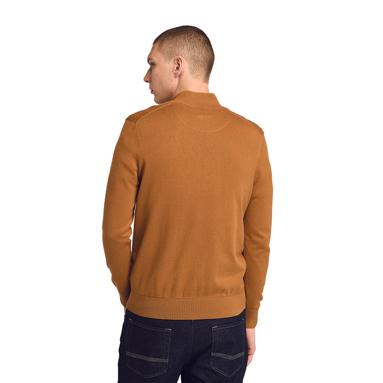 Maglione Uomo con zip Williams River marrone modello retro