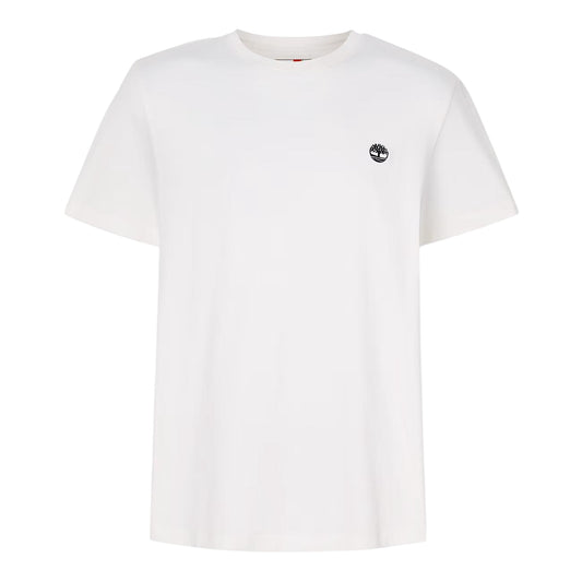 T-shirt Uomo in cotone bianco con logo ricamato
