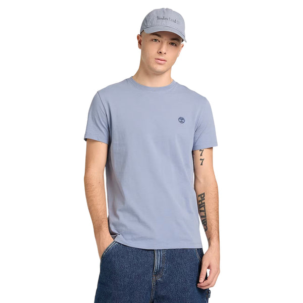 T-shirt da uomo girocollo blu slim fit