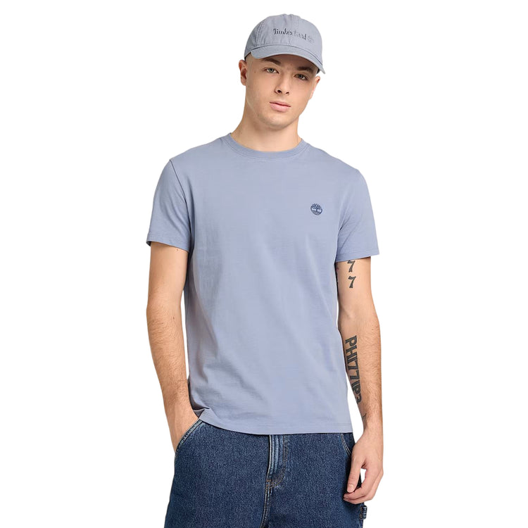 T-shirt da uomo girocollo blu slim fit