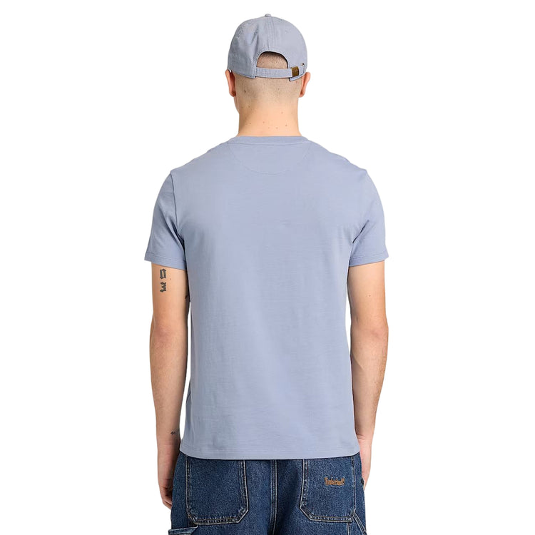 T-shirt da uomo girocollo blu slim fit