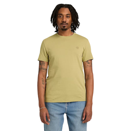 T-shirt giallo senape a girocollo slim fit