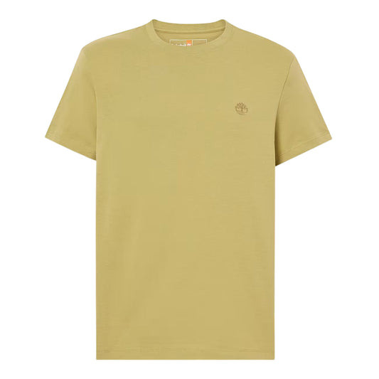 T-shirt giallo senape a girocollo slim fit