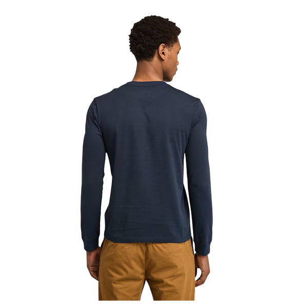 T-shirt a Maniche Lunghe Dunstan River da Uomo in blu scuro modello retro